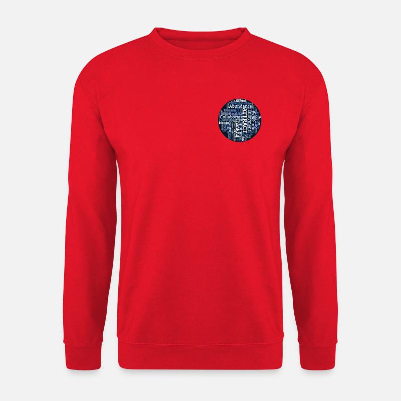 Inspirierende Achtsamkeit Wortwolke - Unisex Pullover - Rot