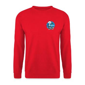 Geht nicht gibts nicht - Handwerker Comic - Unisex Pullover - Rot - Vorne - Alina (178cm) & Michal (187cm)