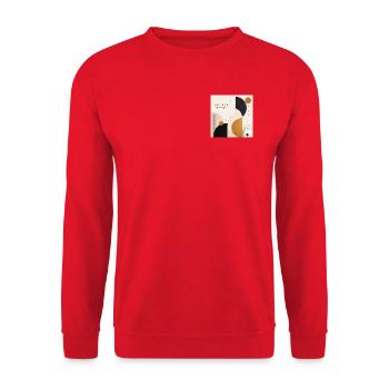Modern Flow Geometrie - Unisex Pullover - Rot - Vorne - Alina (178cm) & Michal (187cm)