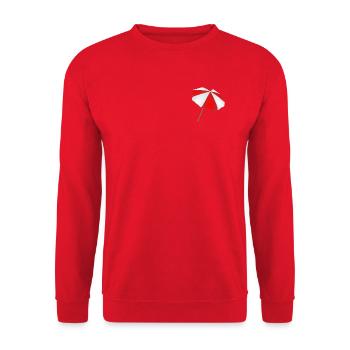 Roter Weißer Sonnenschirm - Unisex Pullover - Rot - Vorne - Alina (178cm) & Michal (187cm)