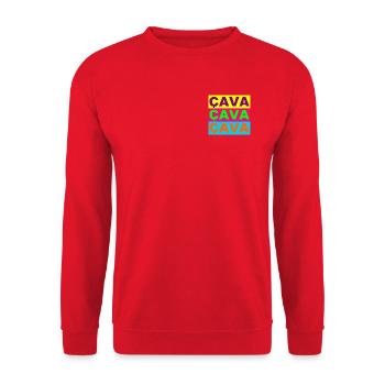 Cava Pop Triptychon - Unisex Pullover - Rot - Vorne - Alina (178cm) & Michal (187cm)
