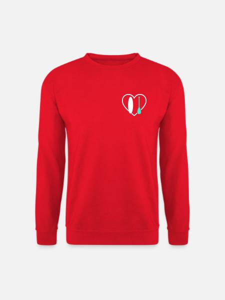 Paddel SUP Herz Board Wave Wassersport - Unisex Pullover - Rot