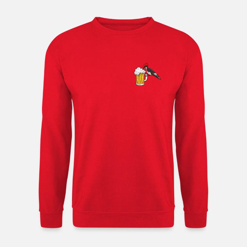 Specht mit Bierkrug  - Unisex Pullover - Rot