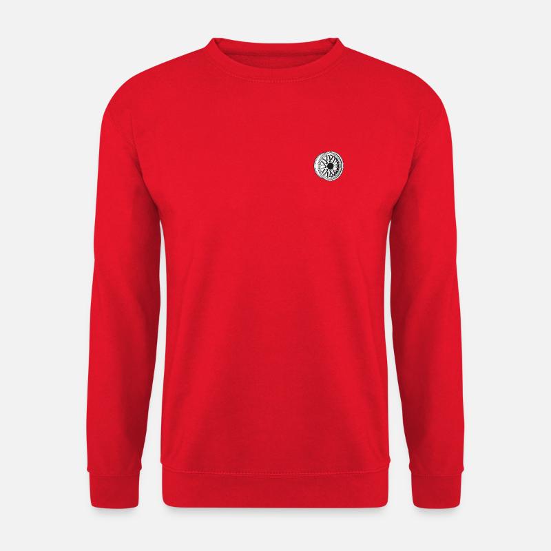 Schwarzweiß Radfelge Muster - Unisex Pullover - Rot