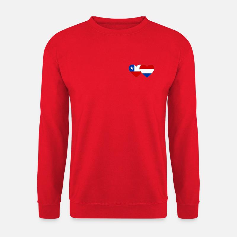 Chile_Holland_Flagge_Herz - Unisex Pullover - Rot