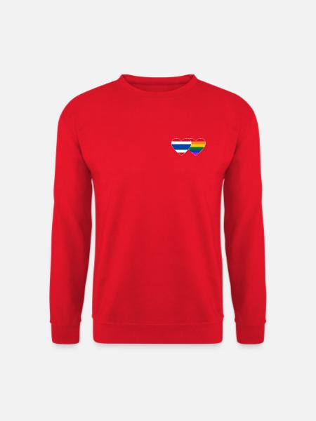 Thailand Regenbogen Flagge Herz - Unisex Pullover - Rot