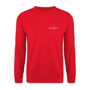 achso. Bluewave - Unisex Pullover - Rot - Vorne - Alina (178cm) & Michal (187cm)