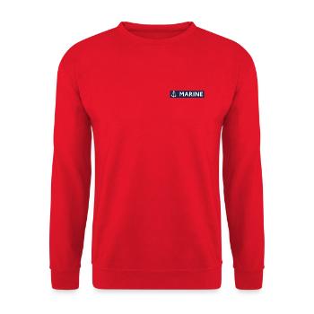 Marine fond bleu – Style Marin  - Sweat-shirt Unisexe - rouge - Devant - Alina (178cm) & Michal (187cm)