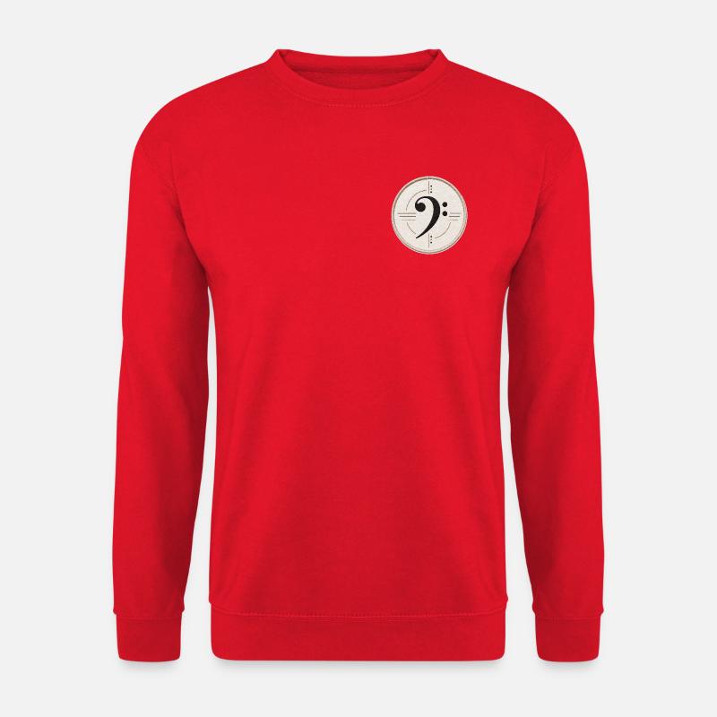 Bassschlüssel auf patch - Unisex Pullover - Rot