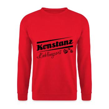 Konstanz - Lieblingsort mit Stadtnamen - Unisex Pullover - Rot - Vorne - Alina (178cm) & Michal (187cm)