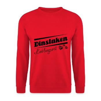 Dinslaken - Lieblingsort mit Stadtnamen - Unisex Pullover - Rot - Vorne - Alina (178cm) & Michal (187cm)