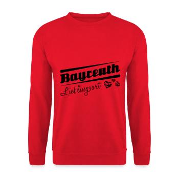 Bayreuth - Lieblingsort mit Stadtnamen - Unisex Pullover - Rot - Vorne - Alina (178cm) & Michal (187cm)