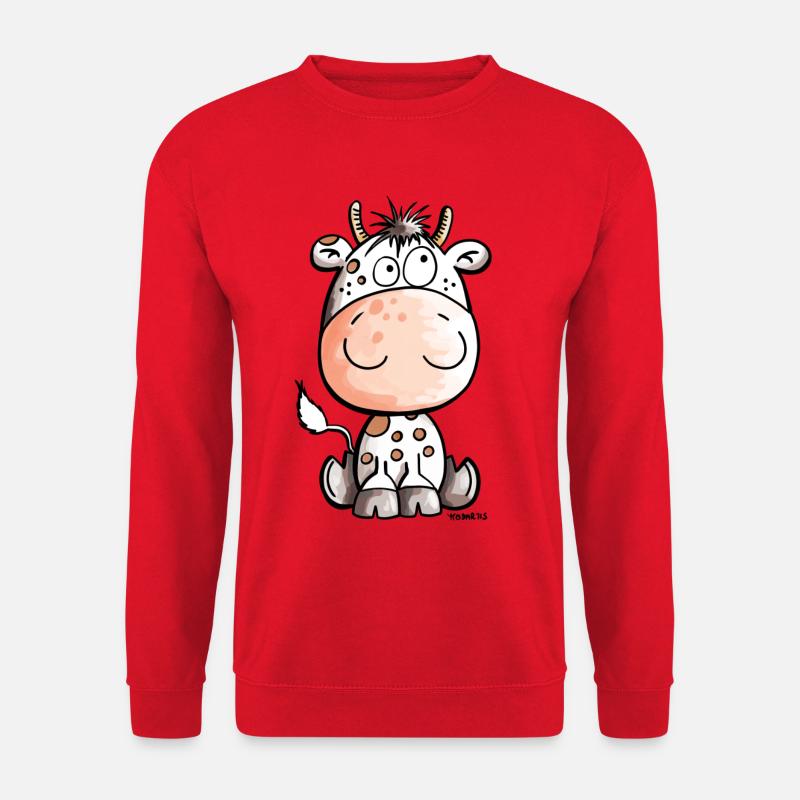 Lustige Kuh - Kühe - Rind - Baby - Comic - Unisex Pullover - Rot