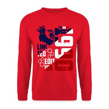1990 Naissance en France - Sweat-shirt Unisexe - rouge - Devant - Alina (178cm) & Michal (187cm)