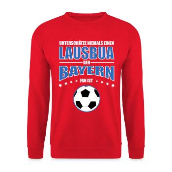 Lausbua - Bayern Football Fan - Unisex Sweatshirt - red - Front - Alina (178cm) & Michal (187cm)