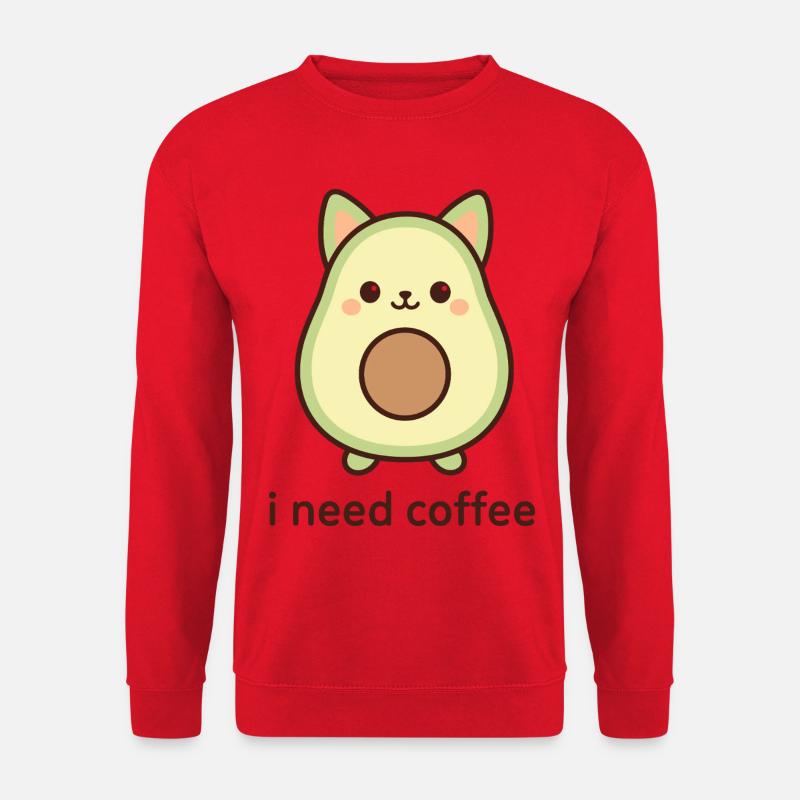 Kawaii Avocado Fruchtgesicht - Unisex Pullover - Rot