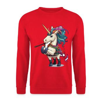 Colorful Unicorn Bagpipes - Unisex Sweatshirt - red - Front - Alina (178cm) & Michal (187cm)