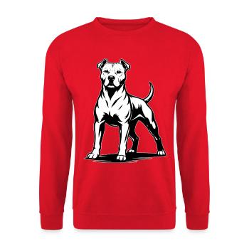 Pitbull in a proud pose - Unisex Sweatshirt - red - Front - Alina (178cm) & Michal (187cm)