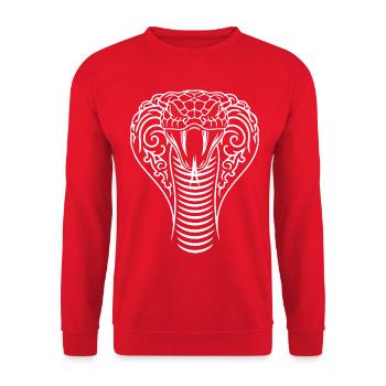 Cobra Serpent Mascotte Logo Sport Combat Cadeau - Sweat-shirt Unisexe - rouge - Devant - Alina (178cm) & Michal (187cm)