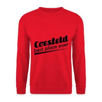 Coesfeld - Stadt best place ever - Unisex Pullover - Rot - Vorne - Alina (178cm) & Michal (187cm)