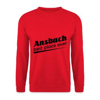 Ansbach - Stadt best place ever - Unisex Pullover - Rot - Vorne - Alina (178cm) & Michal (187cm)