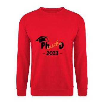 Abschluss Doktor Phinished 2023 - Unisex Pullover - Rot - Vorne - Alina (178cm) & Michal (187cm)