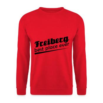Freiberg - Stadt best place ever - Unisex Pullover - Rot - Vorne - Alina (178cm) & Michal (187cm)