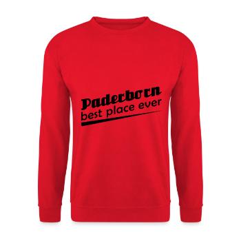 Paderborn - Stadt best place ever - Unisex Pullover - Rot - Vorne - Alina (178cm) & Michal (187cm)