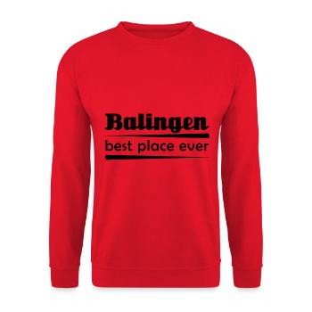 Balingen - Stadt best place ever - Unisex Pullover - Rot - Vorne - Alina (178cm) & Michal (187cm)