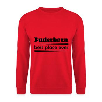 Paderborn - Stadt best place ever - Unisex Pullover - Rot - Vorne - Alina (178cm) & Michal (187cm)