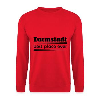 Darmstadt - Stadt best place ever - Unisex Pullover - Rot - Vorne - Alina (178cm) & Michal (187cm)