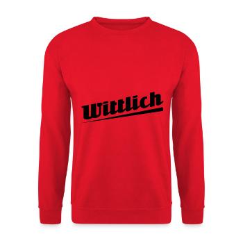 Wittlich - Textdesign mit Stadtnamen - Unisex Pullover - Rot - Vorne - Alina (178cm) & Michal (187cm)