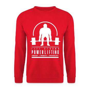 Powerlifting Deadlift - Lift Strong - Unisex Sweatshirt - red - Front - Alina (178cm) & Michal (187cm)