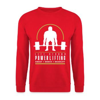 Powerlifting Deadlift - Lift Strong - Unisex Sweatshirt - red - Front - Alina (178cm) & Michal (187cm)