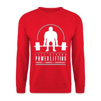 Powerlifting Deadlift - Lift Strong - Gym - Unisex Sweatshirt - red - Front - Alina (178cm) & Michal (187cm)