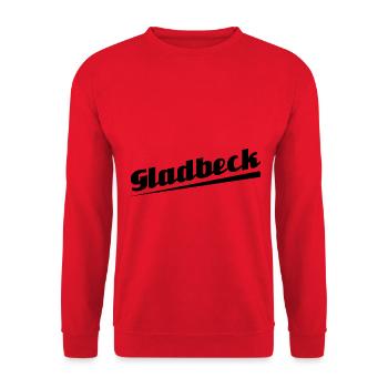 Gladbeck - Textdesign mit Stadtnamen - Unisex Pullover - Rot - Vorne - Alina (178cm) & Michal (187cm)