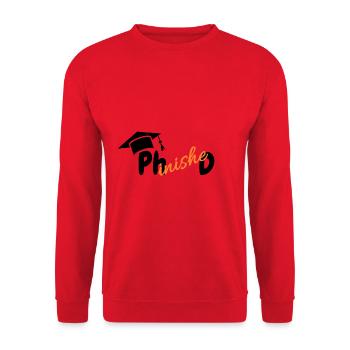 Abschluss Doktor Phinished Universität bestanden - Unisex Pullover - Rot - Vorne - Alina (178cm) & Michal (187cm)
