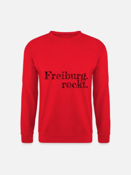 Freiburg rockt - Textdesign mit Stadtnamen - Unisex Pullover - Rot