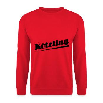 Kötzting - Textdesign mit Stadtnamen - Unisex Pullover - Rot - Vorne - Alina (178cm) & Michal (187cm)