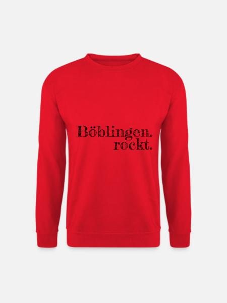 Böblingen rockt - Textdesign mit Stadtnamen - Unisex Pullover - Rot