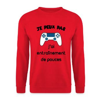 humour console - Sweat-shirt Unisexe - rouge - Devant - Alina (178cm) & Michal (187cm)