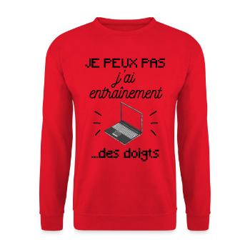 humour geek - Sweat-shirt Unisexe - rouge - Devant - Alina (178cm) & Michal (187cm)