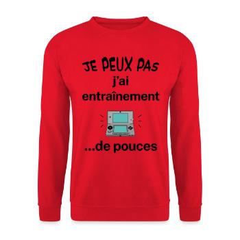 humour geek - Sweat-shirt Unisexe - rouge - Devant - Alina (178cm) & Michal (187cm)