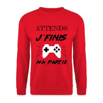 je peux pas j'ai console - Sweat-shirt Unisexe - rouge - Devant - Alina (178cm) & Michal (187cm)