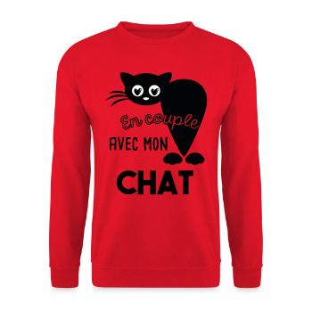 Funny kitten - Unisex Sweatshirt - red - Front - Alina (178cm) & Michal (187cm)