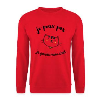 I can't humor cat - Unisex Sweatshirt - red - Front - Alina (178cm) & Michal (187cm)