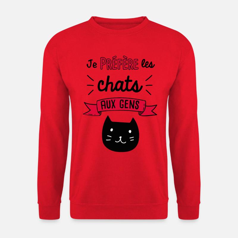 j'aime les chats - Sweat-shirt Unisexe - rouge