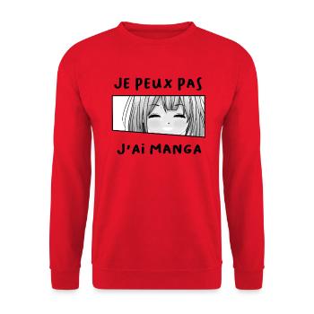 Je peux pas j'ai manga - Sweat-shirt Unisexe - rouge - Devant - Alina (178cm) & Michal (187cm)