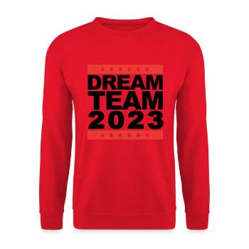 Dream Team - Unisex Pullover - Rot - Vorne - Alina (178cm) & Michal (187cm)