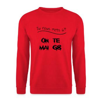 Retraites mai 68 - Sweat-shirt Unisexe - rouge - Devant - Alina (178cm) & Michal (187cm)